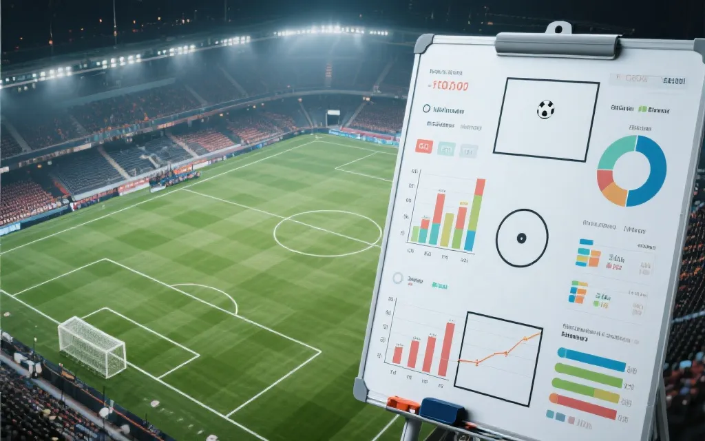 足球战术板与数据图表叠加的视觉占位图